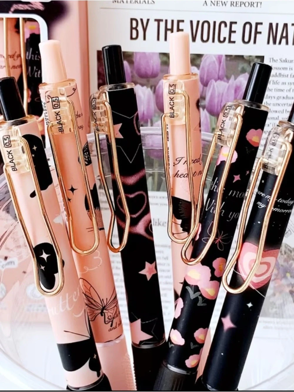 Butterfly Gel Pen Set - 6 Piece Set - Pen Set